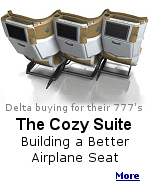 Because Cozy Suite seats aren't lined up in a straight row, each passenger has a place to rest their head. The staggered design also creates a sense of personal space, and gives passengers four inches of additional leg room.